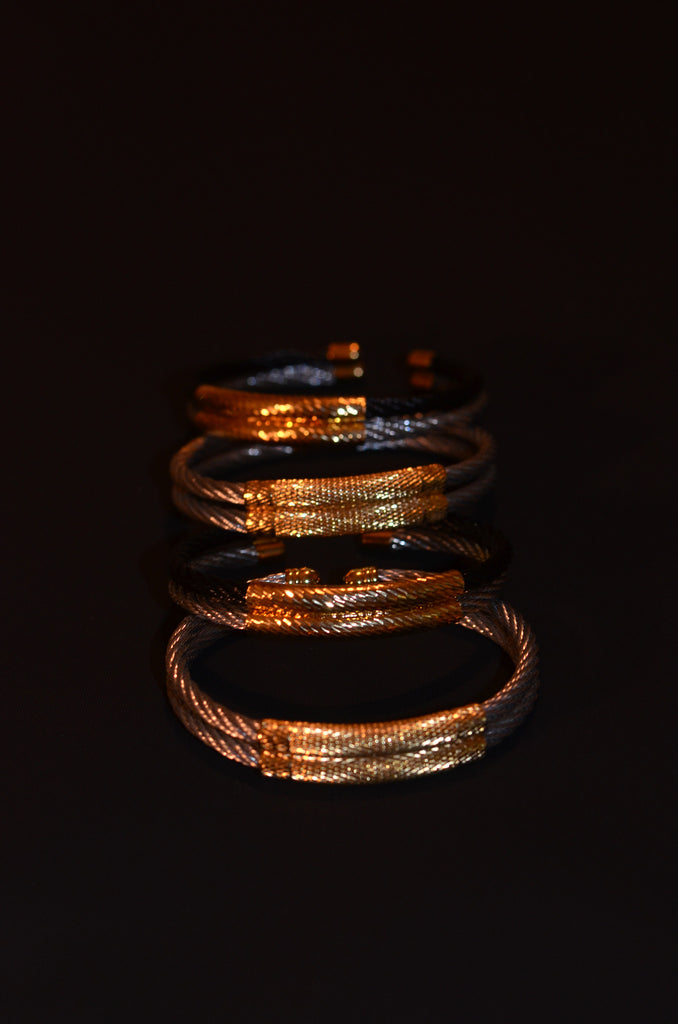 Niama black and silver bracelets