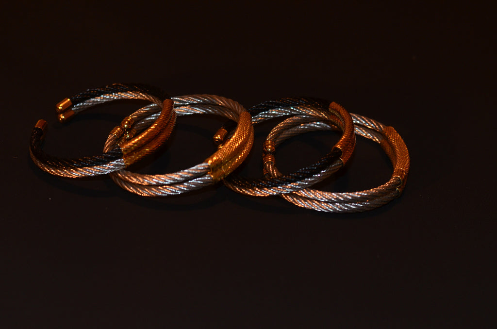 Niama black and silver bracelets