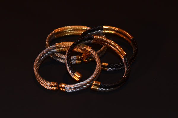 Niama black and silver bracelets