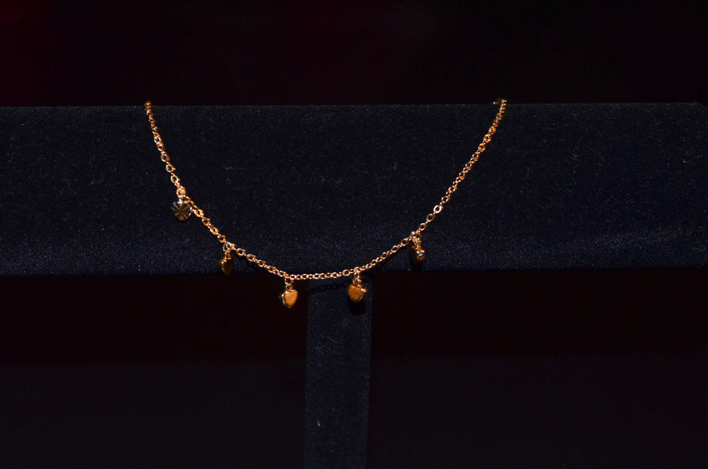 Five hearts anklet
