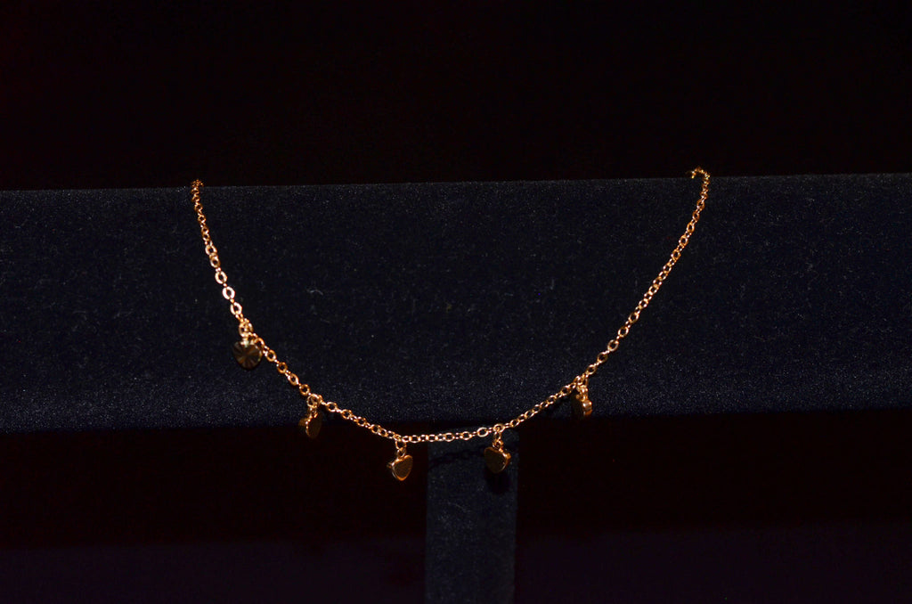 Five hearts anklet