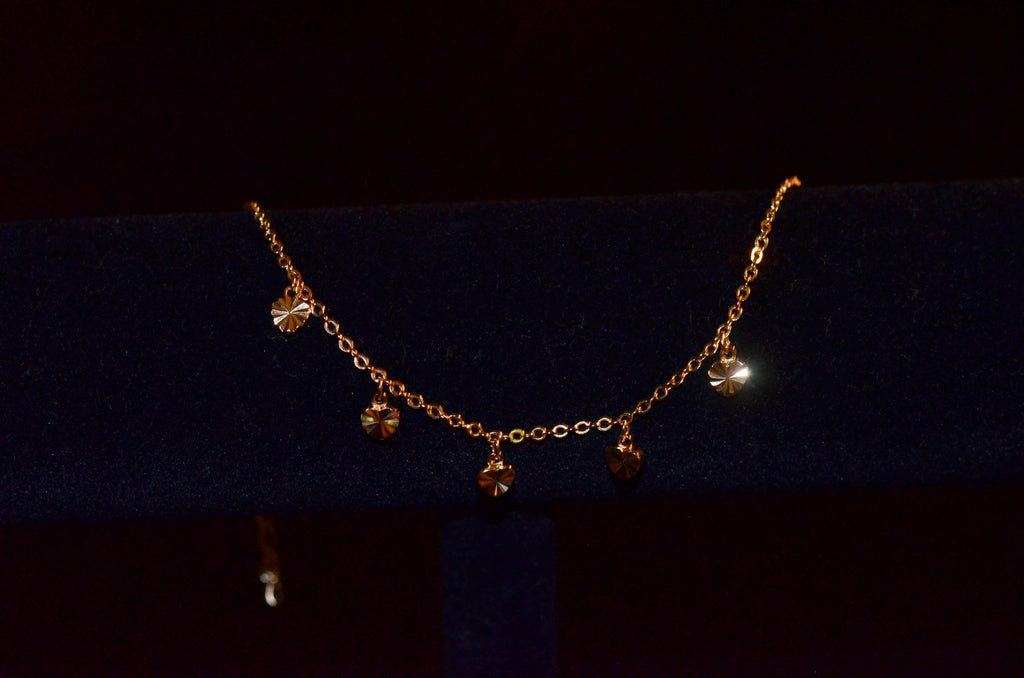 Five hearts anklet
