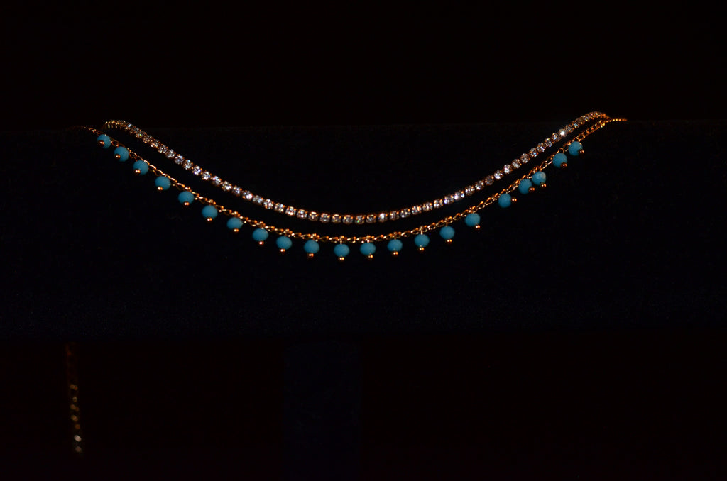 Blue gypsy anklet