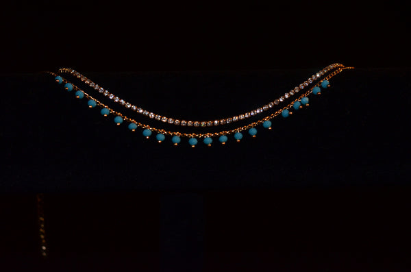Blue gypsy anklet