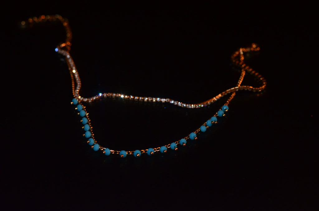 Blue gypsy anklet
