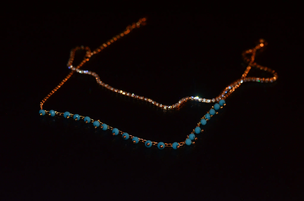 Blue gypsy anklet