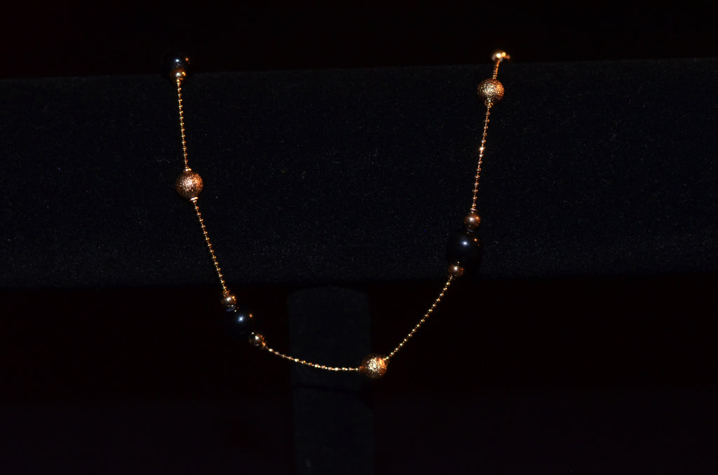 Gold ball anklet