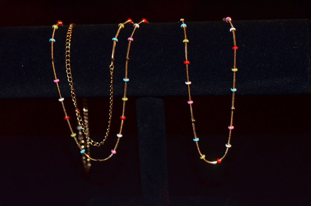 Multicolor gold belly Chain