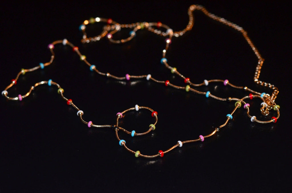 Multicolor gold belly Chain