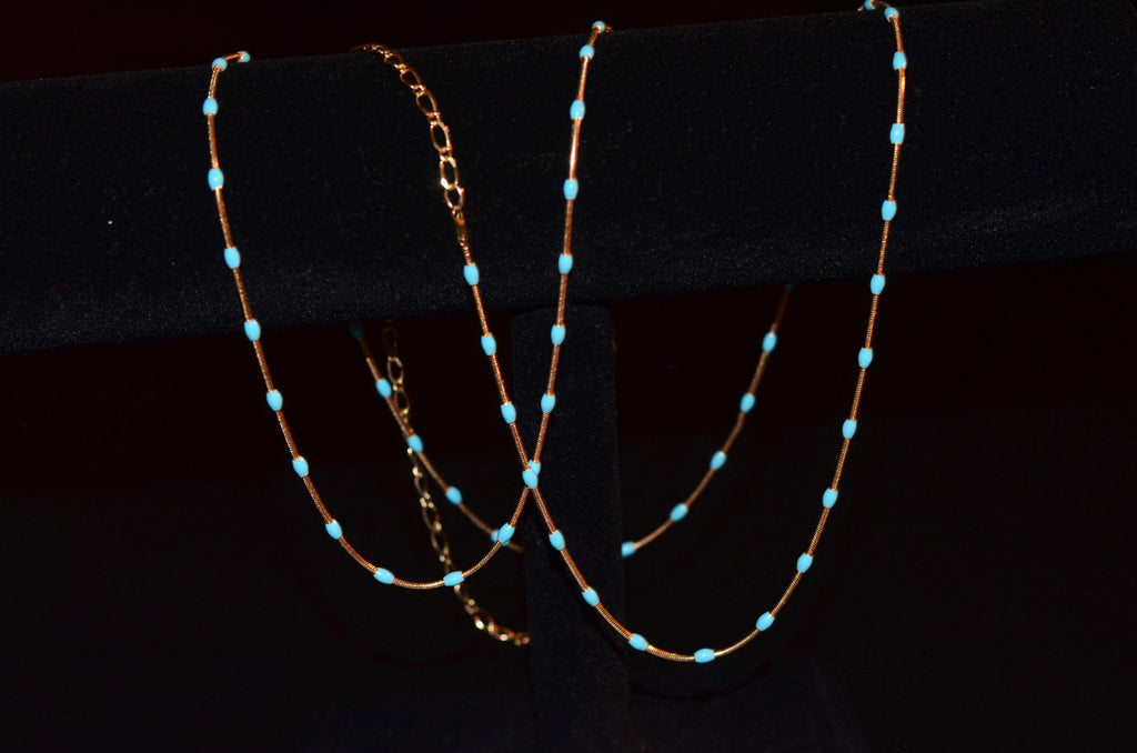 Blue and gold belly Chain