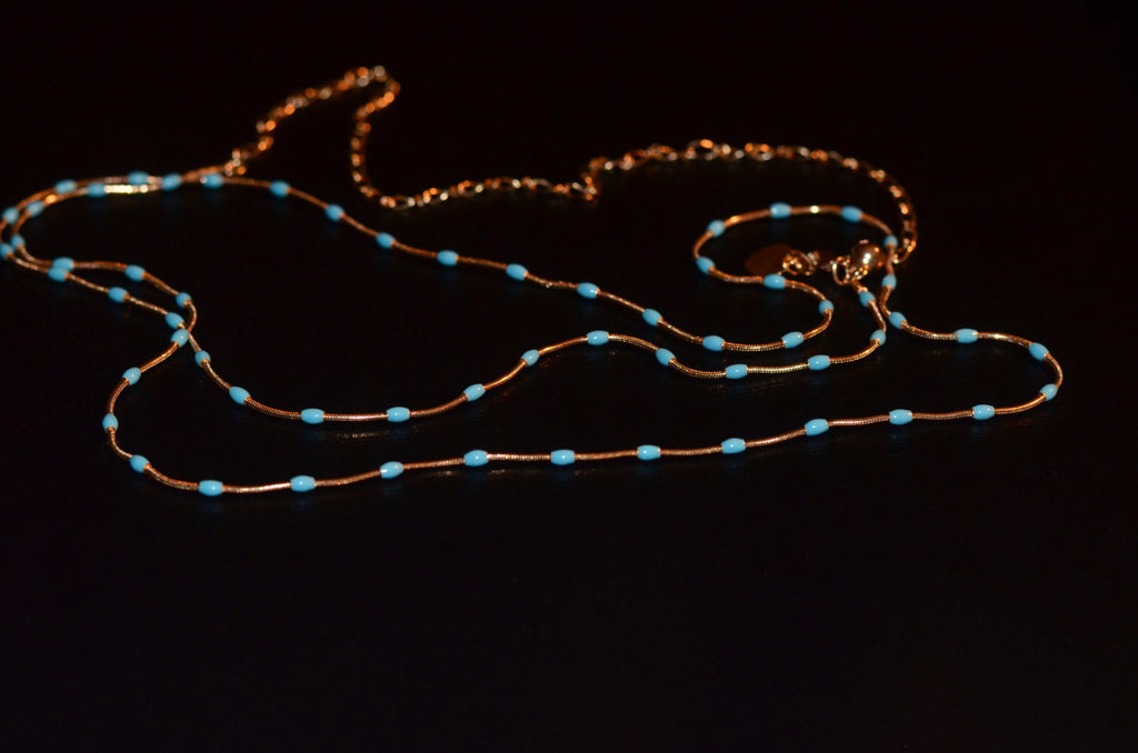 Blue and gold belly Chain