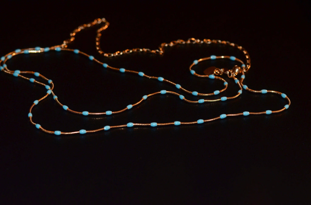 Blue and gold belly Chain