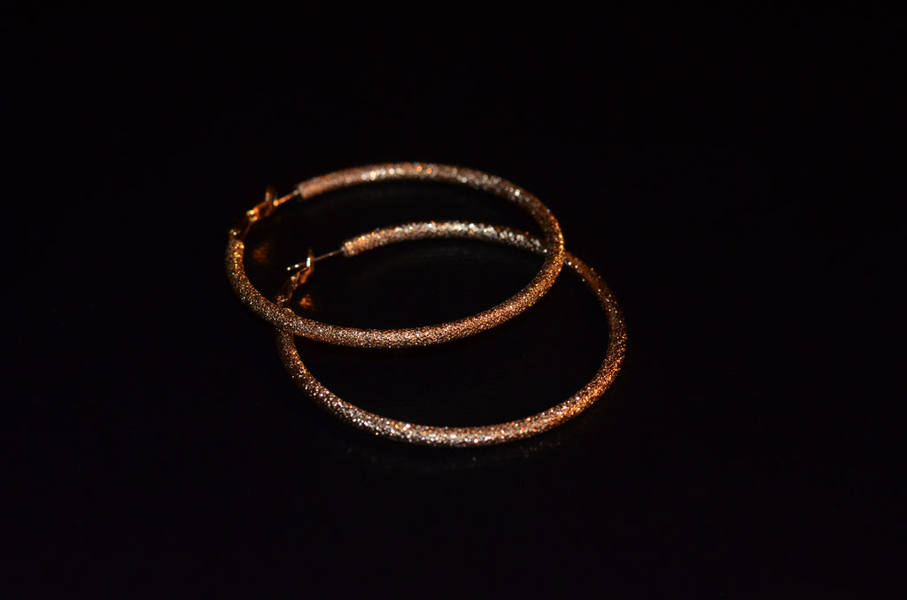 Gold hoop earring