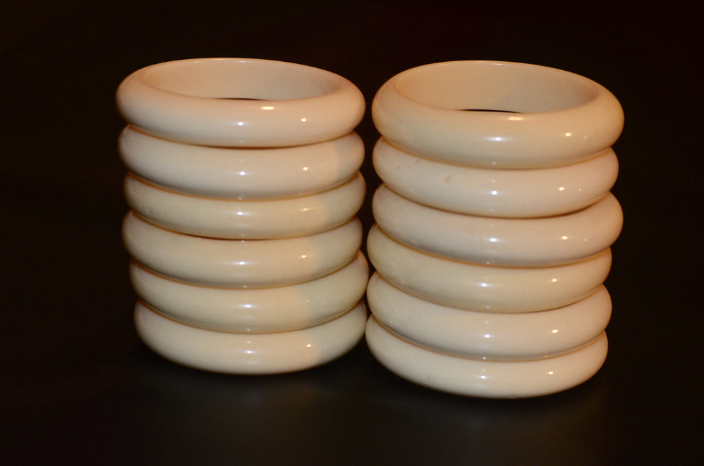 White batik bone Bangles