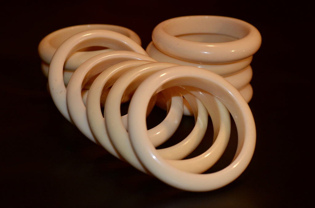 White batik bone Bangles
