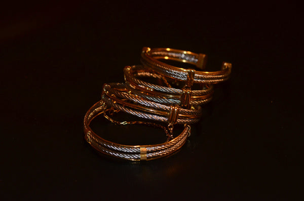 One gold and silver bangle