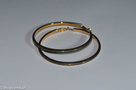Black and gold hoop  earring