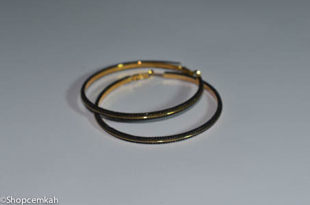 Black and gold hoop  earring