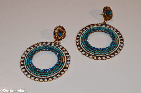 Dark Teal Hoop Earring