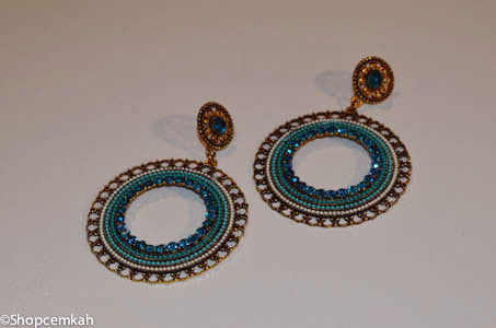 Dark Teal Hoop Earring