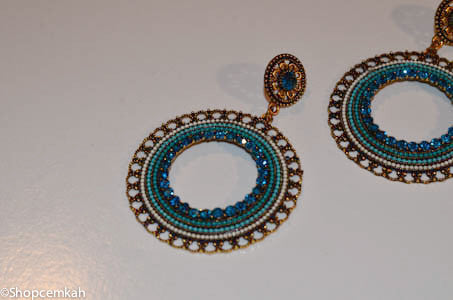 Dark Teal Hoop Earring