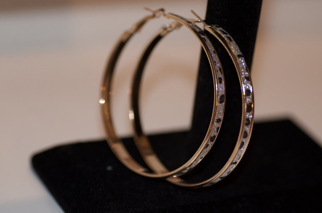 Leopard hoop earring