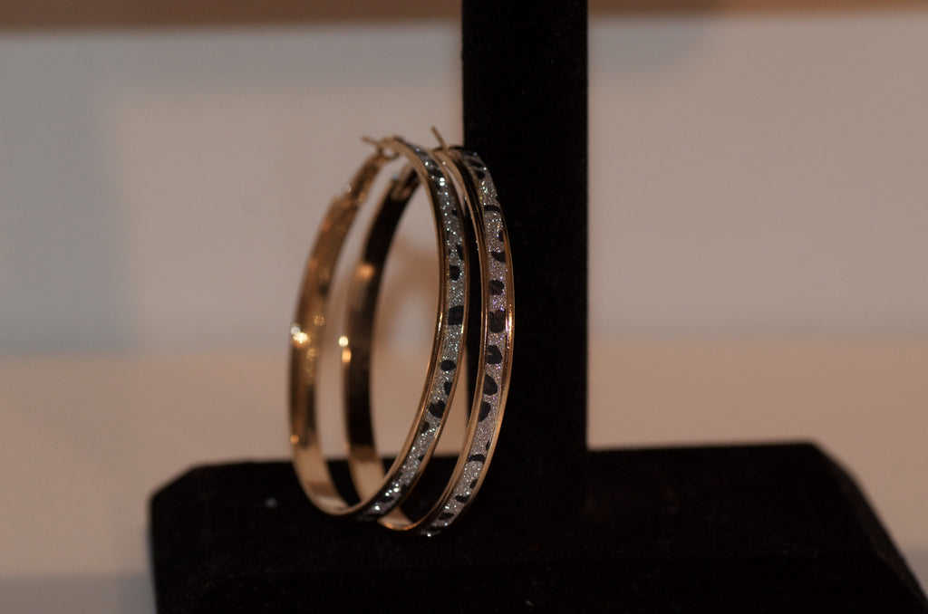 Leopard hoop earring