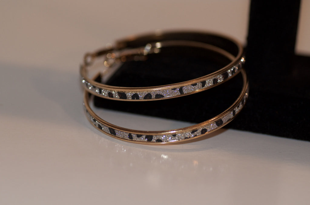 Leopard hoop earring