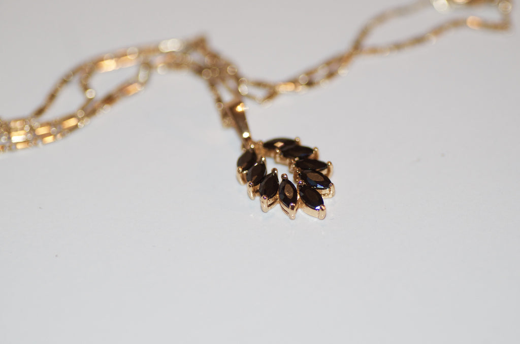 Black and Gold leaf Necklace