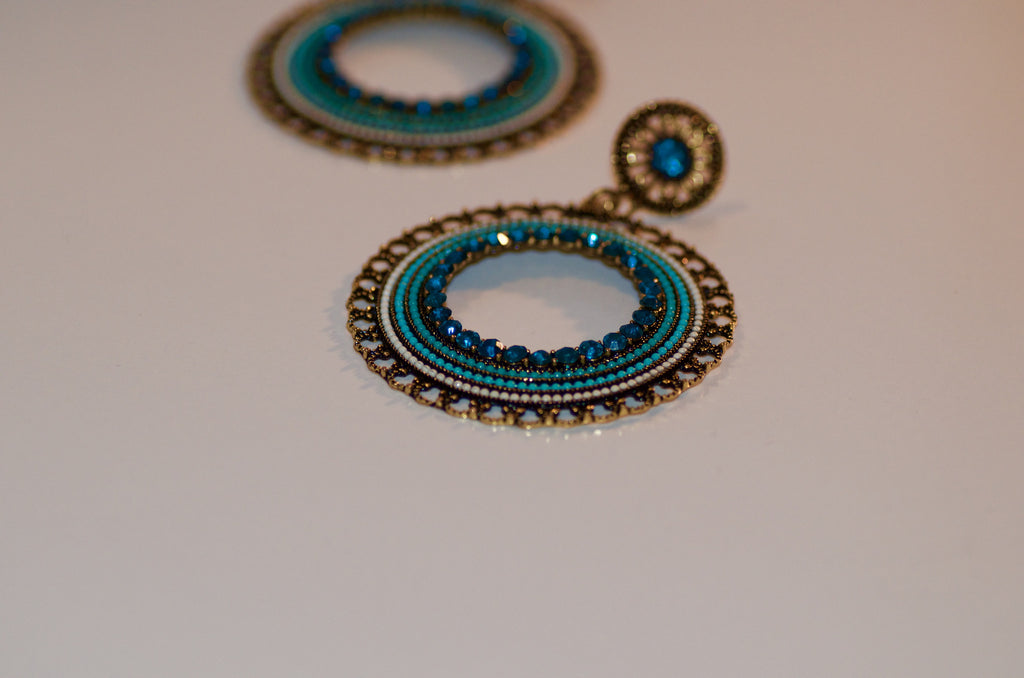 Dark Teal Hoop Earring