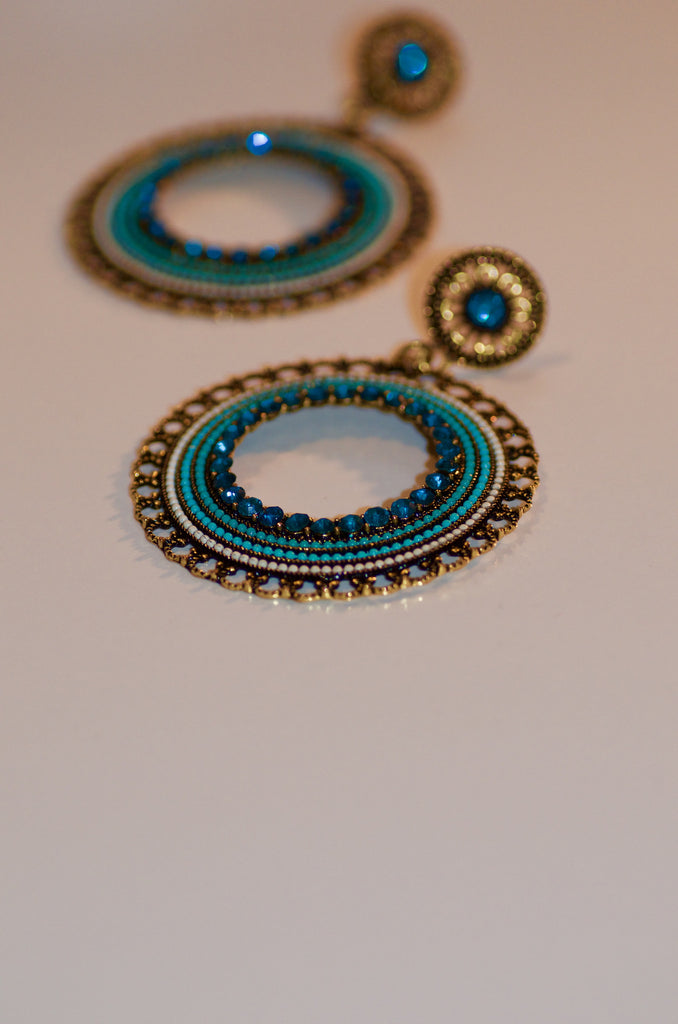 Dark Teal Hoop Earring
