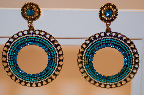 Dark Teal Hoop Earring