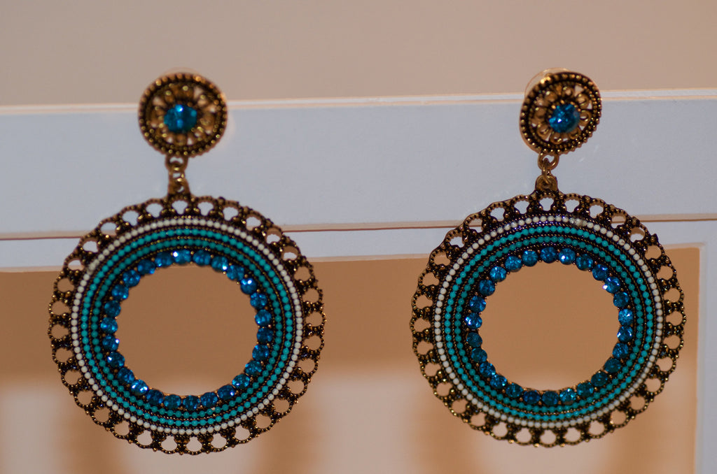 Dark Teal Hoop Earring