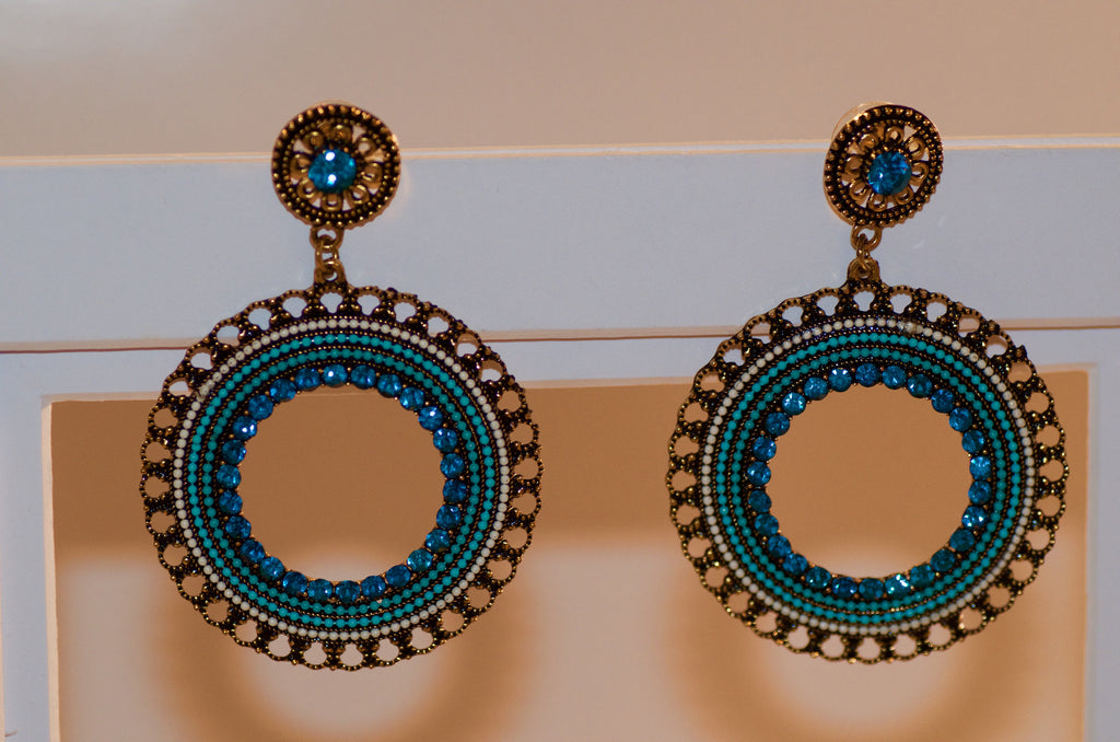 Dark Teal Hoop Earring