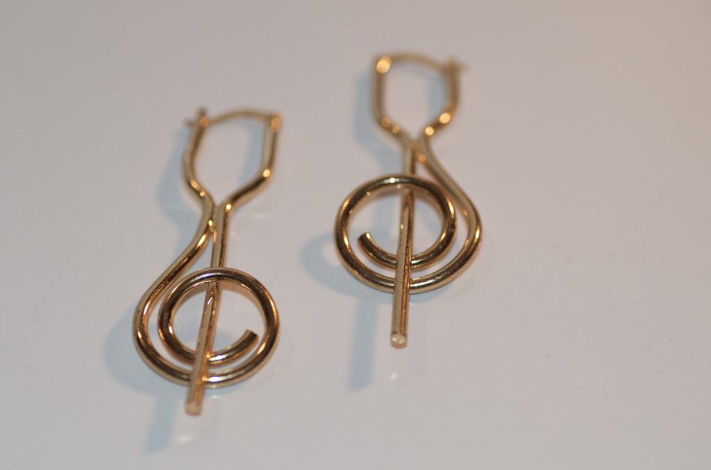 Long round bar earring