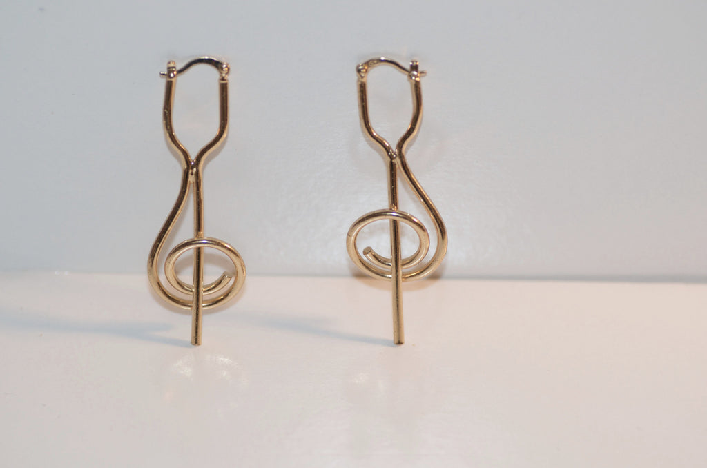 Long round bar earring