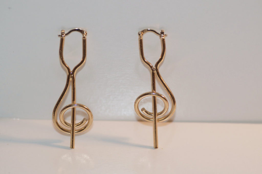 Long round bar earring