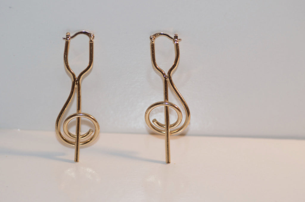 Long round bar earring
