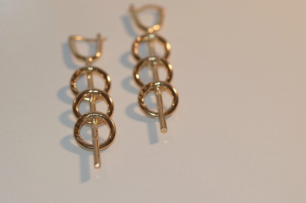 Gold Long bar earring