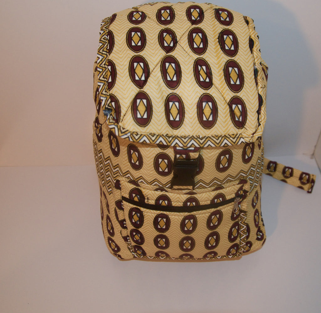 Kente backpack yellow