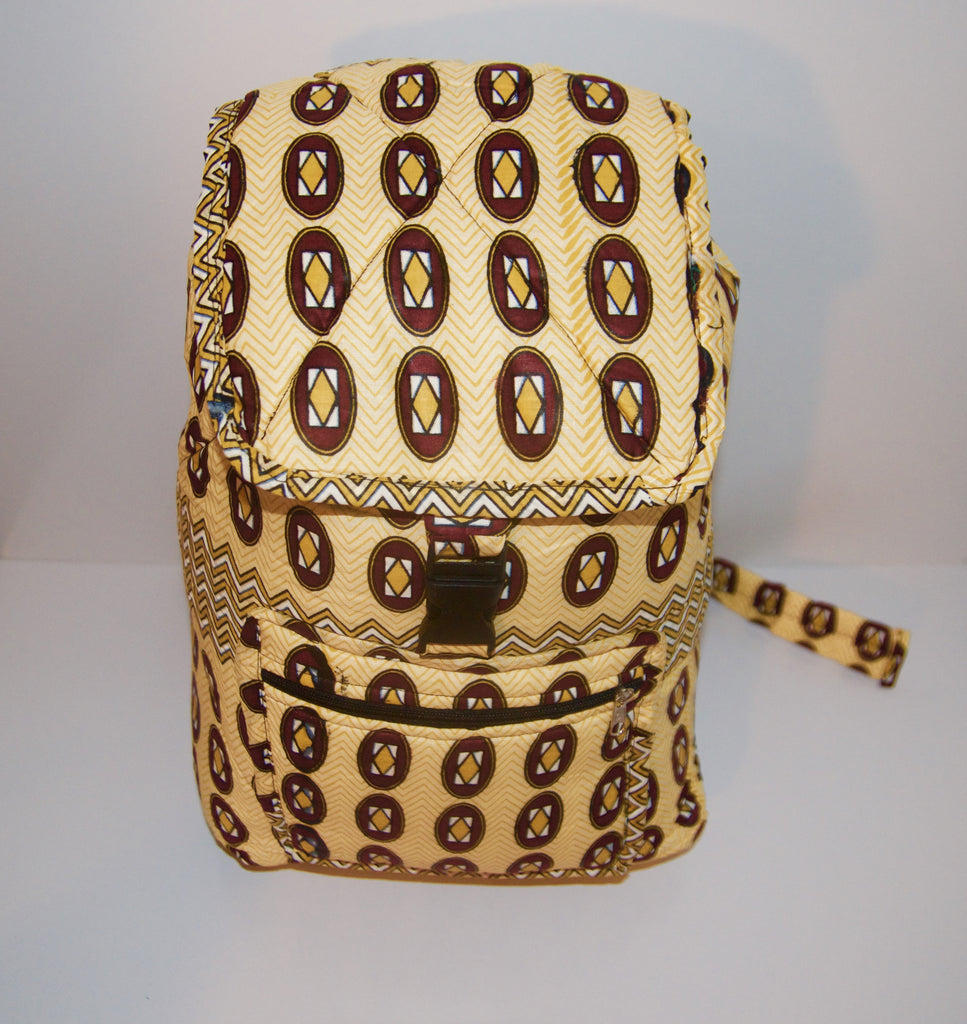 Kente backpack yellow