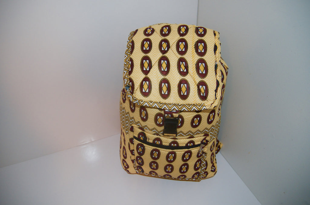 Kente backpack yellow