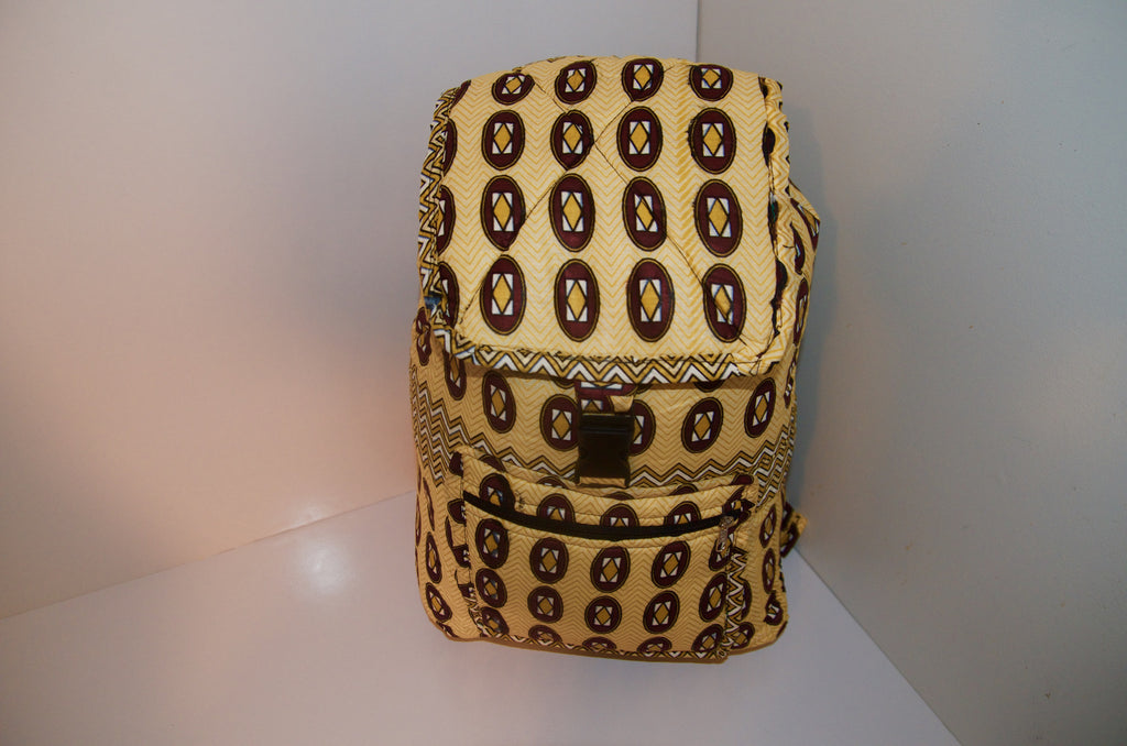 Kente backpack yellow
