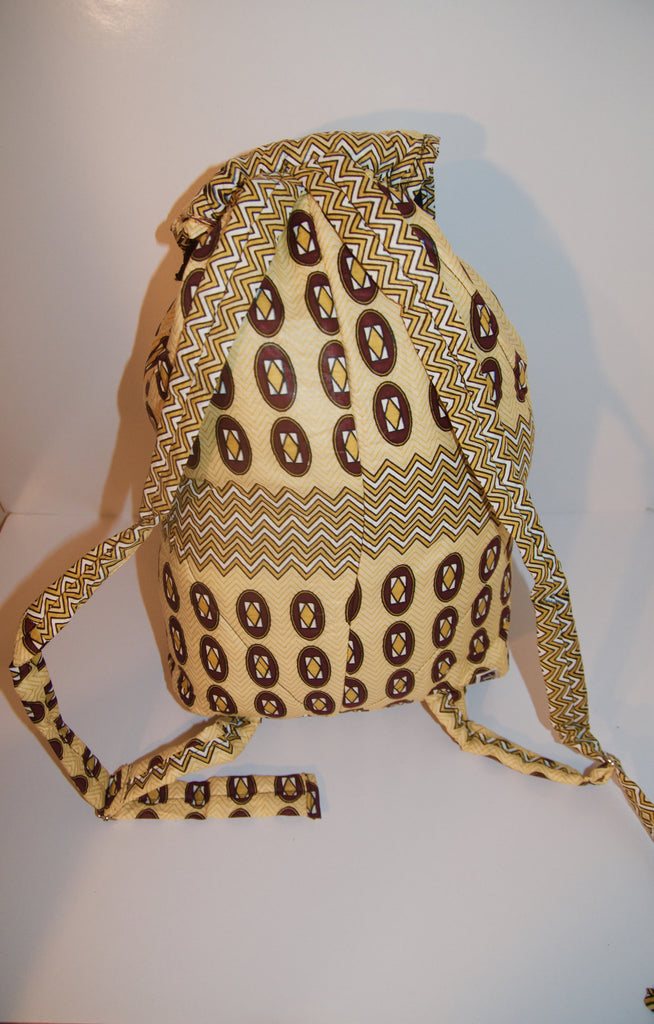Kente backpack yellow