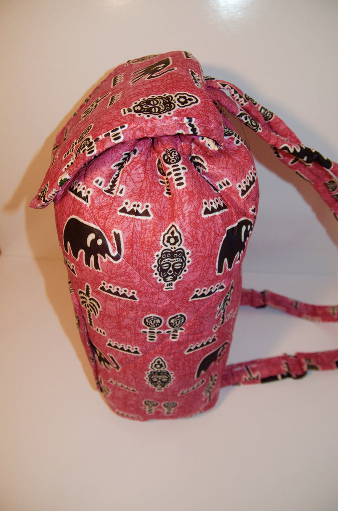 Pink Zula African print backpack