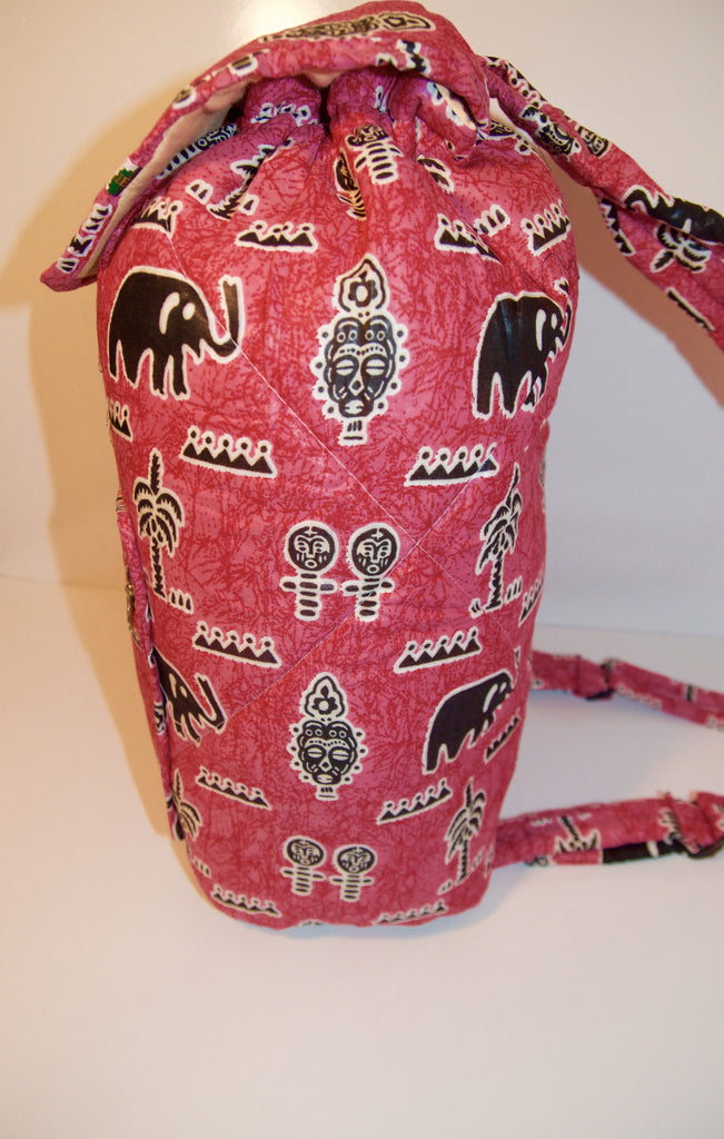 Pink Zula African print backpack