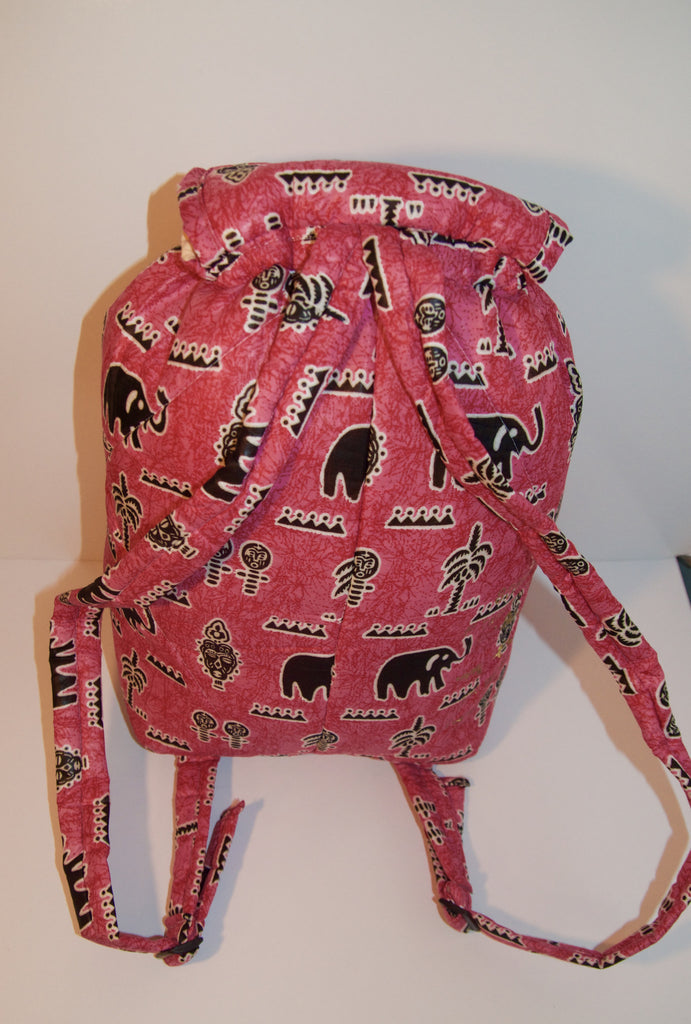 Pink Zula African print backpack