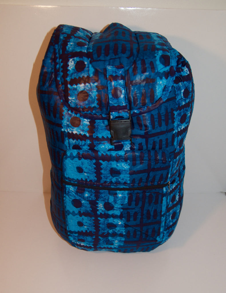 Zula Blue African print backpack