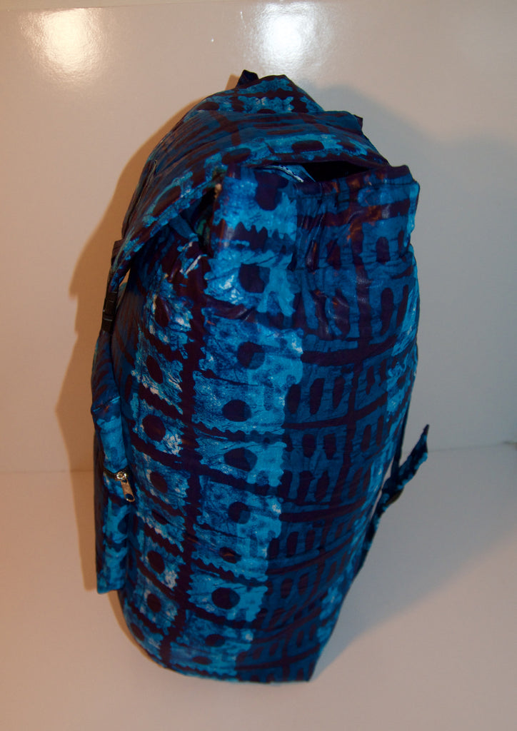 Zula Blue African print backpack