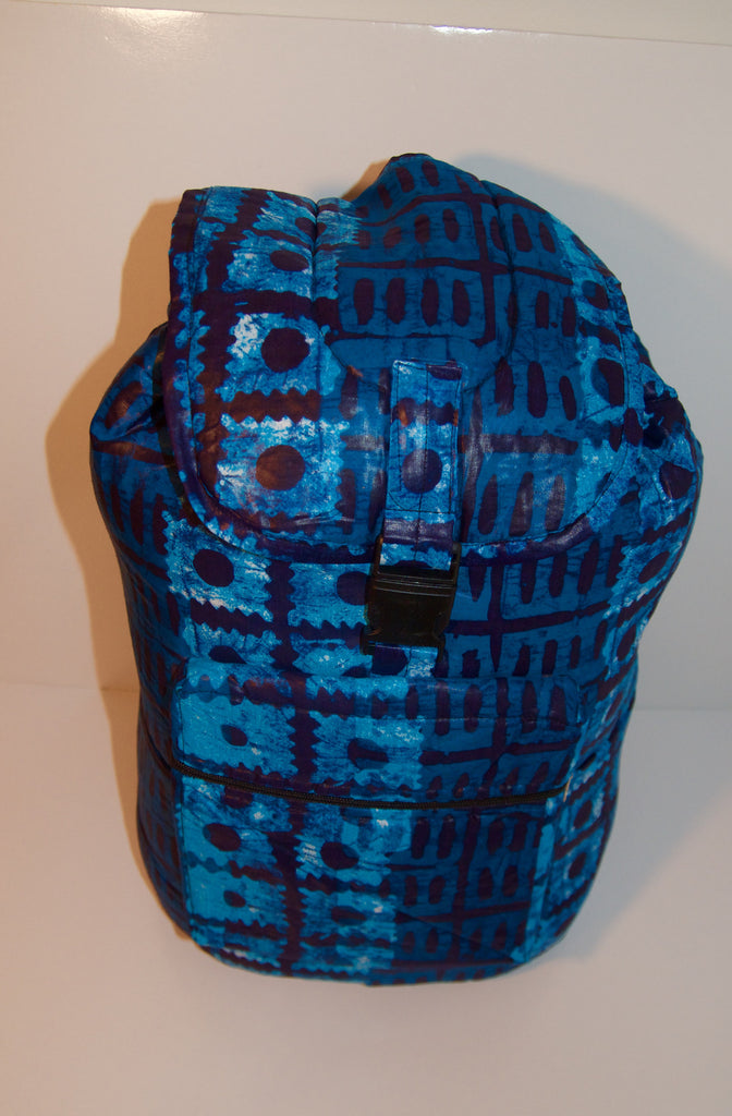 Zula Blue African print backpack